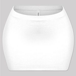 White mini skirt, double layered